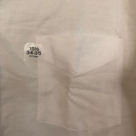 Stanford Men’s White Collar Button Up Dress Shirt - Picture 6 of 9